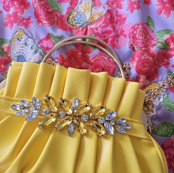 Silk Style Joggers Embroidered Satin Bomber Jacket Silence + Noise Yellow Bag - Picture 11 of 16